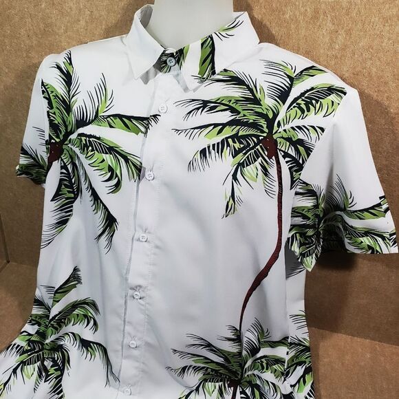 Vacation Palm Short Sleeve Button Up Shirt Mens Large #1 - Picture 3 of 6